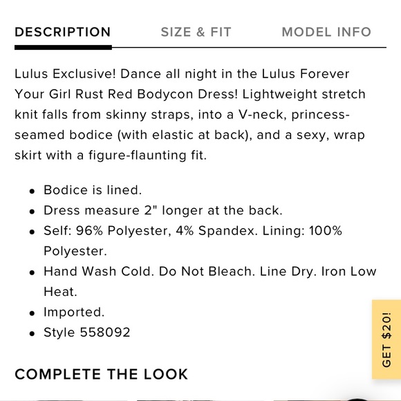 New, worn once - Lulu’s Forever Your Gurl Rust Red Bodycon Dress - medium - Picture 6 of 6